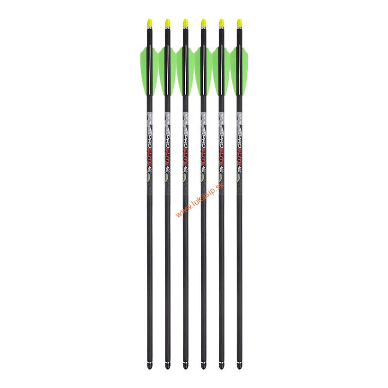 Šípy Tenpoint Carbon Pro Elite 400 / 20" s končíkmi Alpha Nock .003" - 6 kusov